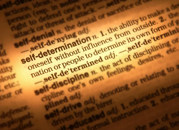 Κοντινό Λεξικό Της Σελίδας Προβολή Ορισμού Των Λέξεων Αυτοδιαχείριση — Φωτογραφία Αρχείου