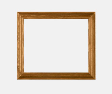 Doğal ahşap çerçeve beyaz arka plan üzerinde
