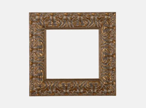 Quadrato Legno Intagliato Picture Frame Bacchetto Bianco — Foto Stock