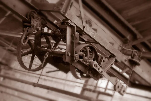 Gamla Maskiner Förfallna Textile Mill Yorkshire England — Stockfoto