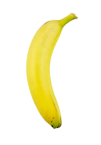 Ώριμη Κίτρινη Μπανάνα Απομονωμένη Λευκό Φόντο — Φωτογραφία Αρχείου