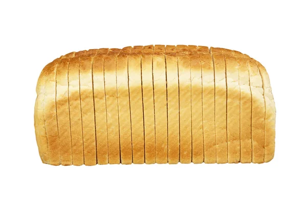 SINGLE WHITE BREAD ON WHITE BACKGROUND — Stock Photo, Image