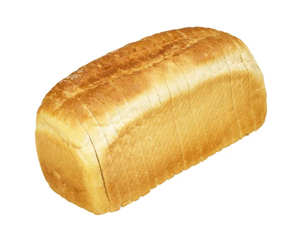 SLICED WHITE BREAD ON WHITE BACKGROUND — Stock Photo, Image