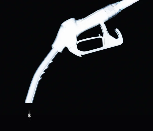Bensin pump isolerad på svart bakgrund — Stockfoto