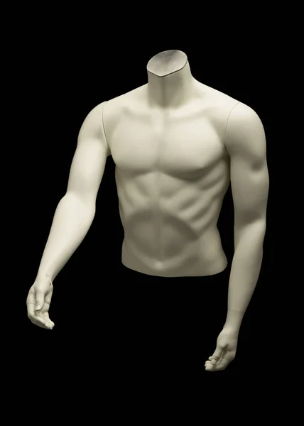 黒い背景に男性胴体のマネキン — ストック写真