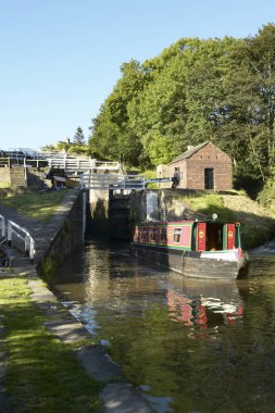 Kanal Mavna Beş Rise Kilitler Bingley Yorkshire İngiltere