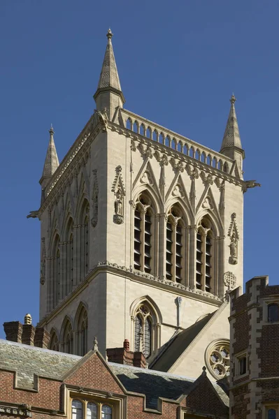 SAINT JOHNS COLLEGE TOWER IN CAMBRIDGE, ENGLAND