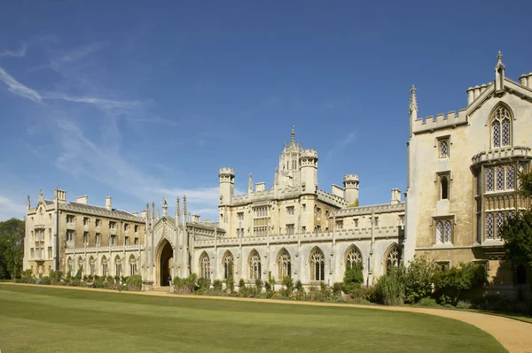 New Court facade Saint Johns College Cambridge Engeland — Stockfoto