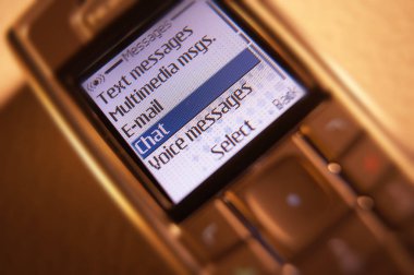 Cep Telefonu Ekranında Sohbet Menüsü Metni