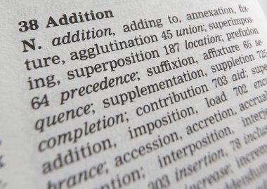 Eş anlamlılar sözlüğü Sayfa Word Addition Tanımı gösteren