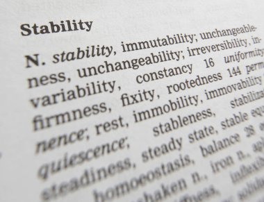 Sözcük Kararlılığının Tanımını Gösteren Eş anlamlılar sözlüğü Sayfası