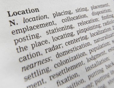 Eş anlamlılar sözlüğü Word Konumunun Tanımını Gösteren Sayfa