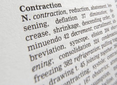 Eş anlamlılar sözlüğü Sayfa Word Contraction Tanımı gösteren