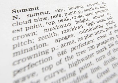 Eş anlamlılar sözlüğü Sayfa Word Zirvesi Tanımı Gösteren