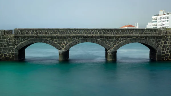 Bridge San Gabriel Castle Arrecife Lanzarote Long Exposure Canary Island — Stock Photo, Image