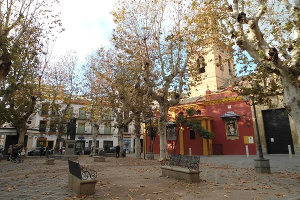 Pequena Praça Lugar Sevilha Espanha — Fotografia de Stock