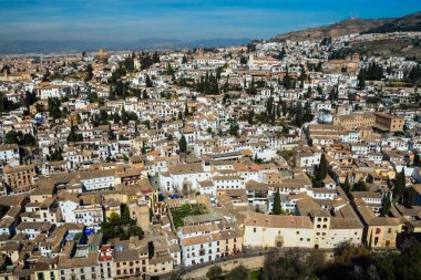 Albaicin, Granada'da Alhambra, ortaçağdan kalma şehir görüntülemek