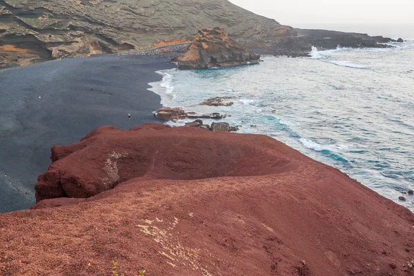 Laguna Los Clicos Groene Lagune Golfo Lanzarote Canarische Eilanden — Stockfoto