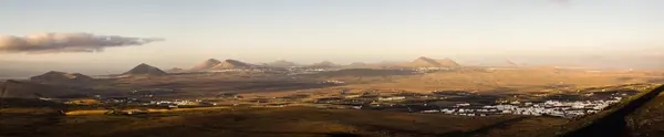Panorama Van Het Eiland Lanzarote Uit Vulkaan Van Teguise Tijdens — Stockfoto