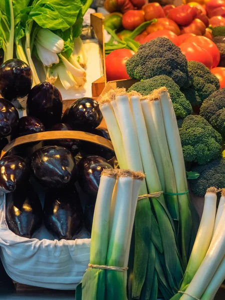 Different colored veins in a traditional market in Bilbao, Spain. Veggie