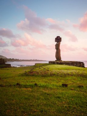 Moai Ahu Tahai Hanga Roa, Paskalya Adası sırasında başkenti içinde 