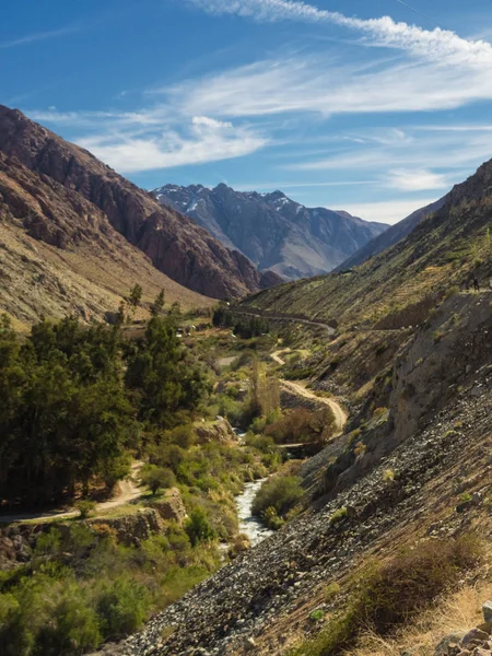 Vale do rio Cochiguaz no Vale de Elqui, Chile — Fotografia de Stock