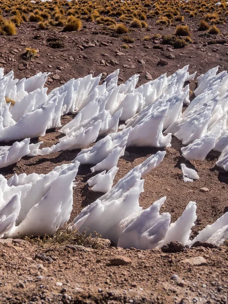 Estruturas de gelo em Abaroa National Park, na Bolívia — Fotografia de Stock