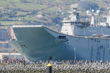 Bilbao, İspanya - Mart / 23/2019. Uçak gemisi Spa