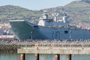 Bilbao, İspanya - Mart / 23/2019. Uçak gemisi Spa