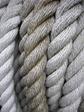 Bir gemiyi bağlama için kullanılan ip closeup