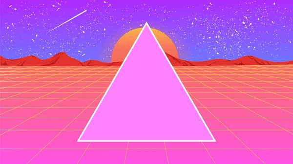 Futuristischer Stil der 1980er Jahre mit Dreieck — Stockvektor