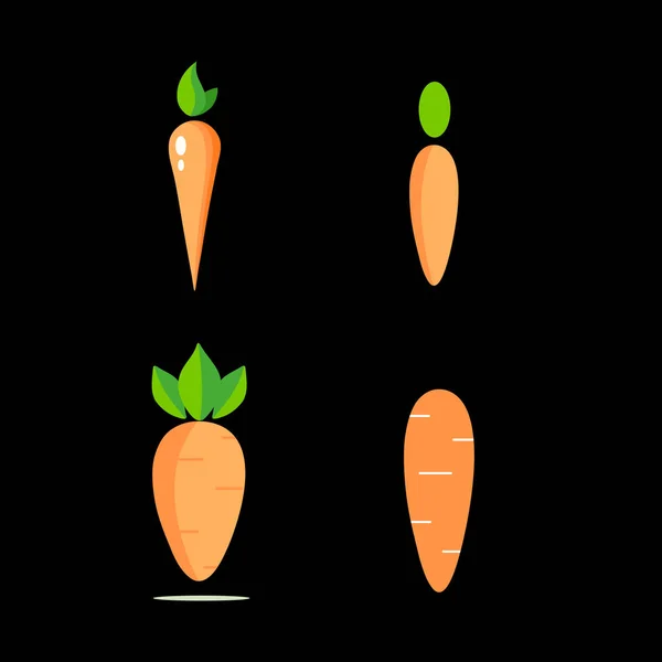 Set di icone di carote per logo — Vettoriale Stock