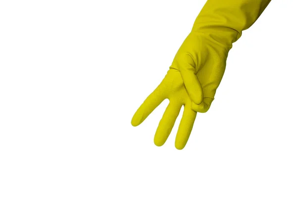 Hand Latex Handschuh Mit Nummer Drei — Stockfoto