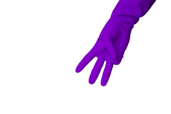 Hand Latex Glove Showing Number Three — Stock Photo, Image