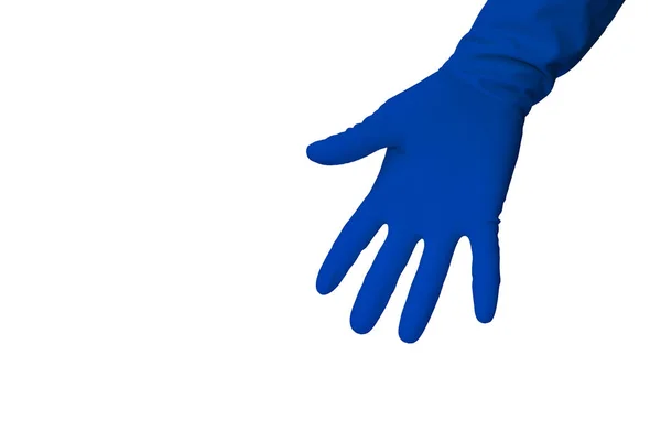 Hand Latex Handschoen Weergegeven Nummer Vijf — Stockfoto