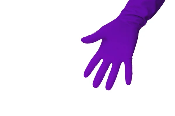 Hand Latex Handschuh Mit Nummer Fünf — Stockfoto