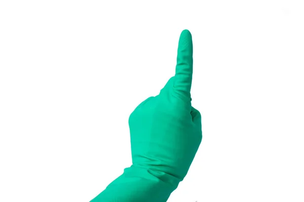 Hand Latex Glove Show — Stock Photo, Image