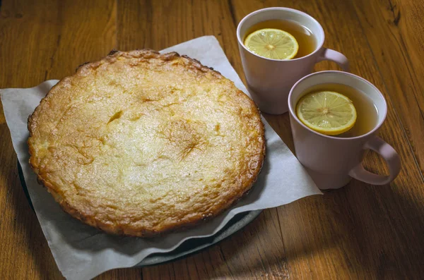 Caserolă Brânză Vaci Desert Chel Cheesecake — Fotografie, imagine de stoc