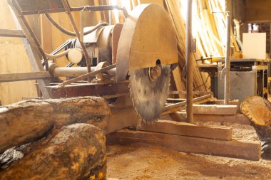 ahşap atölyesinde eski kereste fabrikası