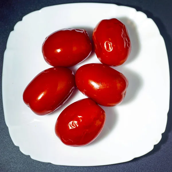 Tomates Vinagre Plato — Foto de Stock