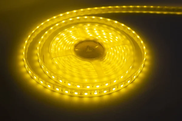 LED strip warm light.lighting for home and offices.artificial soft  light — Stock Photo, Image