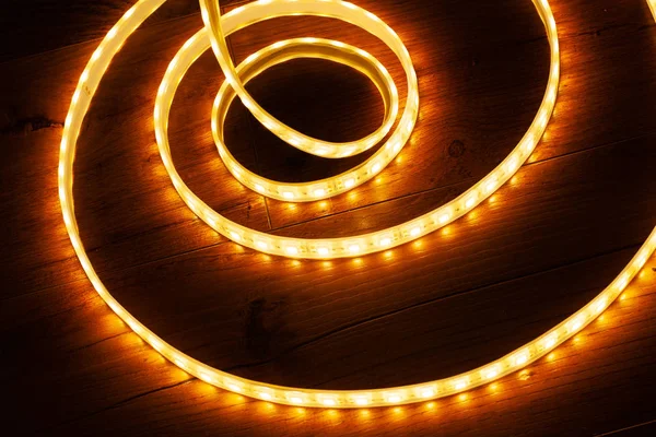 A coil of LED decorative strip to illuminate niches in the house — Stock Photo, Image