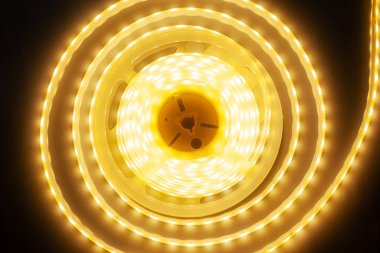 aydınlatma led bant, diyot bant sıcak spektrum, yuvarlak parlayan çelenk