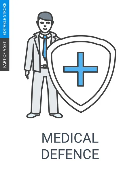 Icono de defensa médica — Archivo Imágenes Vectoriales