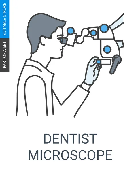 Icona del microscopio dentista — Vettoriale Stock