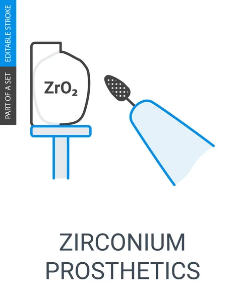 Zirkonium protézy ikona. — Stockový vektor