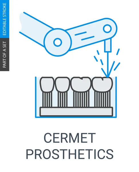 Icono de prótesis dental Cermet — Archivo Imágenes Vectoriales