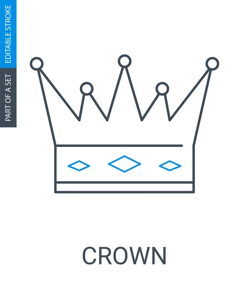 Crown Icon on White Background. King or Queen Symbol. — Stock Vector