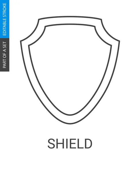 Schild-Symbol. Schild-Vektorsymbol im Umrissstil. — Stockvektor