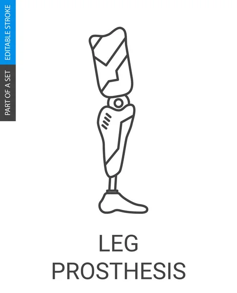 Ikona protézy nohou s plochým stylem obrysu — Stockový vektor